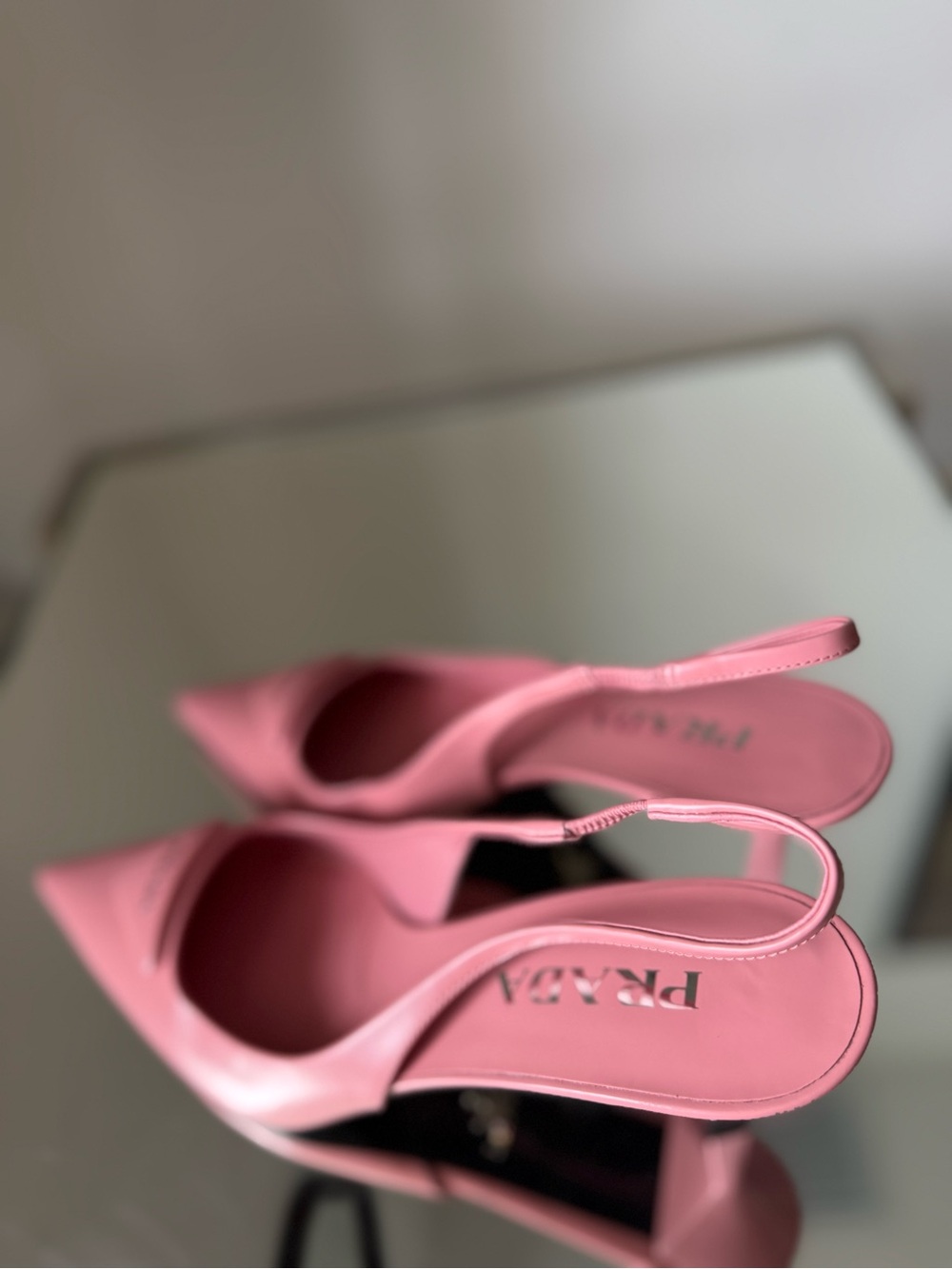 Prada 75mm brushed leather slingback pumps $1,270 39 - Picture 12 of 13